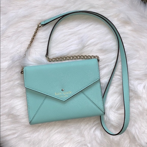 Kate Spade ♠️Tiffany Blue Envelope Crossbody - Picture 6 of 7